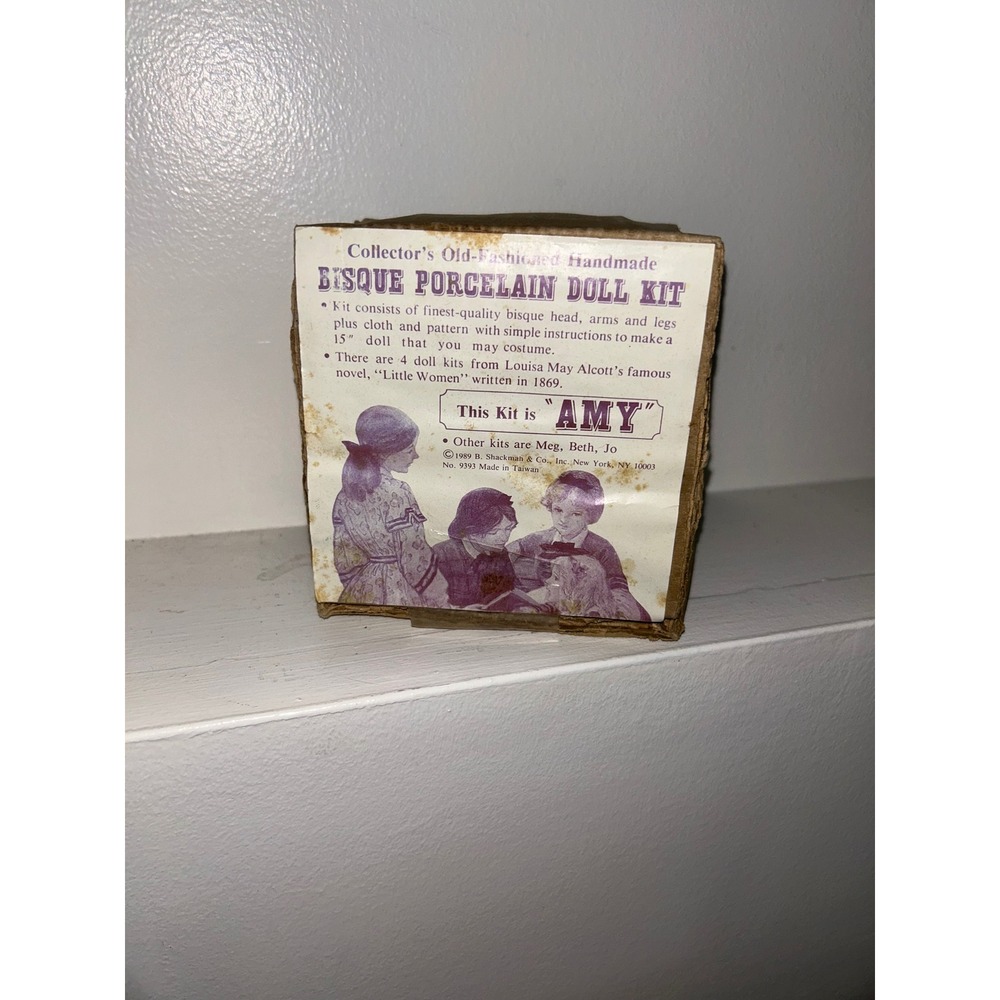 Vintage 1989 B Shackman Little Women Amy Bisque Porcelain Doll Kit 9393 15 inch